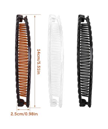 Sibba 6-Pack Banana Hair Clips - Stylish Hair Accessories for Women & Girls in White Brown Black - Ideal for Ponytails & Fishtail Styles - Buy Online on GoSupps.com