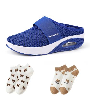 BJBXGDT Sevensmz Shoes Women's Air Cushion Slip-On Walking Shoes Orthopedic Diabetic Walking Shoes Mesh Orthopedic Diabetic Walking Shoes 38 Blue