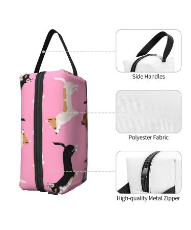 Cute Chihuahua Dog Cosmetic Bag | Large Pink Travel Toiletry Organizer | Portable Makeup Bag for Dogs Lovers - Buy Online on GoSupps.com