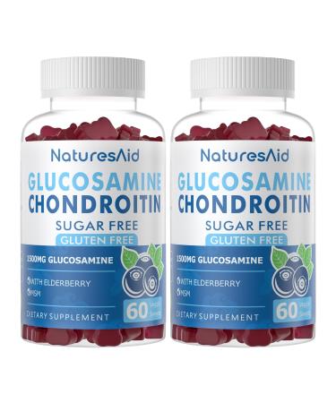 Glucosamine Chondroitin Gummies with MSM & Elderberry Extra Strength - Joint Support Antioxidant Immune Support Supplement for Adults Men & Women.(2 Pack) Blueberry 60 Count (Pack of 2)