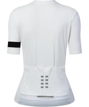 WOSAWE Women's Short Sleeve Cycling Jersey - Breathable Quick-Drying Summer Bike Top in White - Buy Online on GoSupps.com