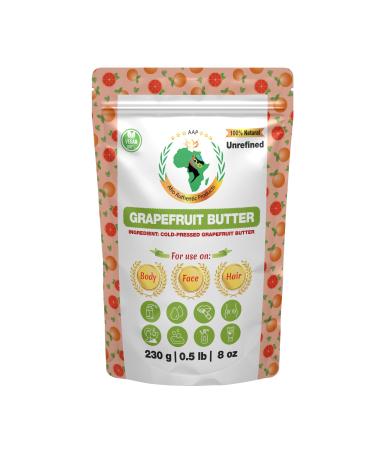 Authentic Raw Grapefruit Butter | Butter | For DIY Face Body Hands | Unrefined | 100% Pure| Organic from Africa | Resealable Bag | 0.5 LB (230g)