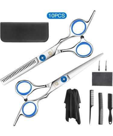 Moocii Haircut Scissors Set - Professional 10Pcs Stainless Steel Hair Cutting and Thinning Shears for Salon and Home Use - Buy Online on GoSupps.com