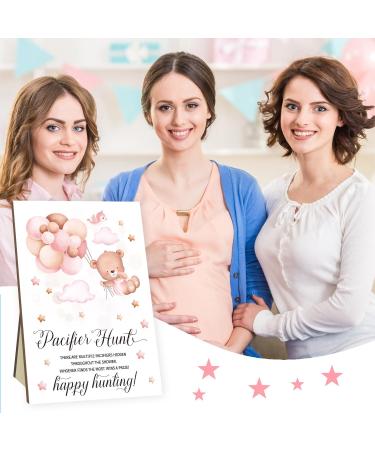 Ultimate Baby Shower Party Games Set | Schnuller Hunting & Balloon Bar - 50 Pink Acrylic Pacifiers Included - Buy Online on GoSupps.com