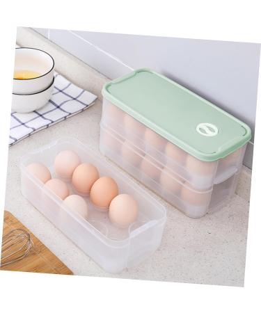2 pcs Household Tray Multi-layer Preservation Egg Refrigerator Kitchen Container re-usable Light Greenx2pcs 24x11.5cmx2pcs - Buy Online on GoSupps.com
