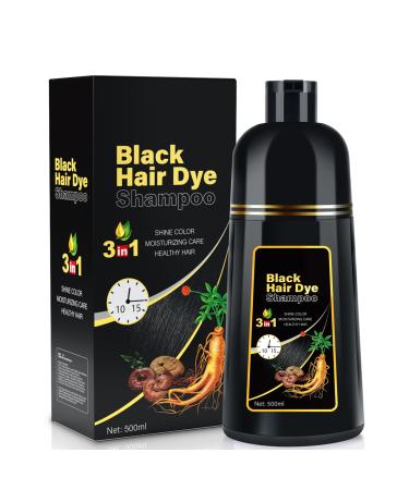 Hair Dye Color in Minutes for Gray Hair Black Hair Dye Shampoo Hair Color Shampoo 3 in 1 Herbal Ingredients Hair Dye Shampoo Instant Color Shampoo 100% Gray Coverage Women & Men