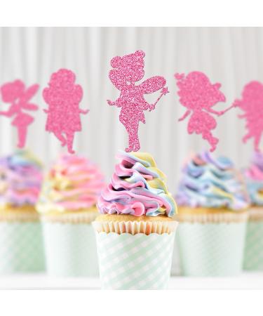Migeaks 12Pcs Pink Glitter Fairy CupCake Topper with Wing Angel Fairy Cake Topper Flower Angel Fairy CupCake Picks Ballet Dancer Cake Topper for Wedding Bridal Shower Baby Shower Party Decorations - Buy Online on GoSupps.com