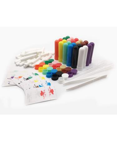 ZIOJOVK Nasal Inhaler Tubes - Kit Contains: 24 Empty Nasal Inhaler Tubes (with Wicks) 12 Extra Wicks 36 Writable Stickers 2 Mini Droppers and 1 Tweezers - Buy Online on GoSupps.com