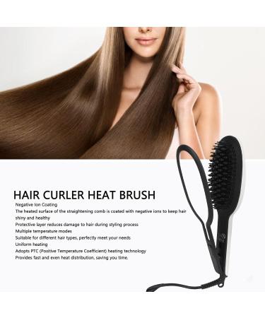HURRISE Hair Straightener Brush Comb - 2-in-1 Styling Tool with Ceramic Adjustable Temperature Ideal for Travel - US Plug 110V - Buy Online on GoSupps.com