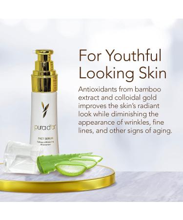 PURA D'OR Face Serum Collagen Whitening Moisturizer - 30mL | Brightens, Firms, & Reduces Wrinkles | For Radiant Skin on Face & Neck - Buy Online on GoSupps.com