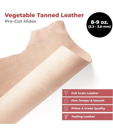 ELW Vegetable Tanned Leather 4-6 SQ FT | Full Grain Cowhide for Crafting & Tooling - Buy Online on GoSupps.com