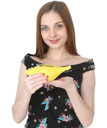 Qimacplus Leak Proof Durable Ceramic Neti Pot Non-Metallic and Comfortable Grip Microwave and Dishwasher Friendly Natural Treatment and Congestion Attractive Designed 1 Count (Pack of 1) Yellow - Buy Online on GoSupps.com
