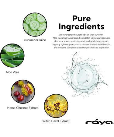 RAYA Aloe Cucumber Astringent 8oz | Gentle Facial Toner for Dry & Sensitive Skin | Pore Tightening & Smoothing | Ideal Pre-Makeup Prep | International Shipping Available - Buy Online on GoSupps.com