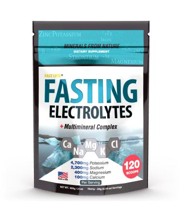 Fast Lyte Fasting Electrolyte Supplement Powder No Sugar - RDA Magnesium and Potassium Concentration Fasting Salts Keto Friendly - Compare to Snake Juice Diet Ingredients - Sugar Free 21 Ounce (Pack of 1)