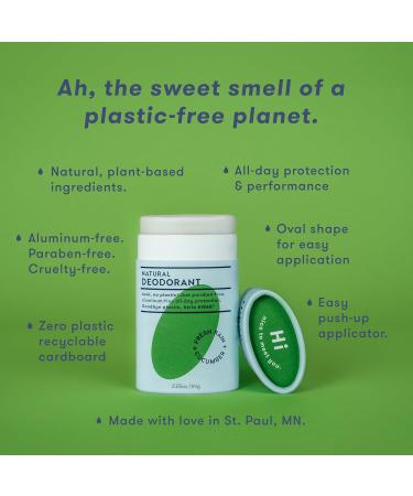 HiBAR - Fresh Rain & Cucumber Plastic Free Deodorant - Natural Deodorant - All-Day Protection - With Sunflower Seed Wax Rice Bran & Shea Butter - Plastic Paraben & Aluminum-Free - Vegan - 3 Pack 3-Pack Fresh Rain & Cucumber - Buy Online on GoSupps.com
