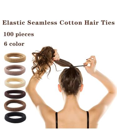 100pcs Seamless Hair Ties for Thick Hair - Elastic Ponytail Holders for Women and Girls - Buy Online on GoSupps.com