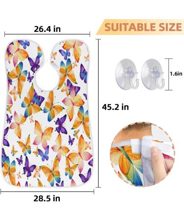 Beard Bib Apron for Men | Non-Stick Waterproof Hair Catcher | Cute Butterflies Design | Perfect for Shaving & Trimming - Buy Online on GoSupps.com