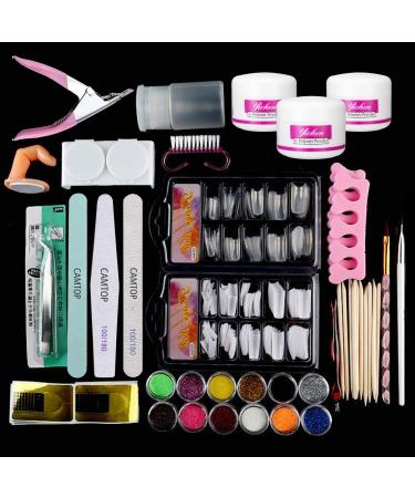 CAMTOP Acrylic Nail Kits Full Set for Beginners 22 pcs Professional Manicure for Women DIY Nail Art Kit Tool