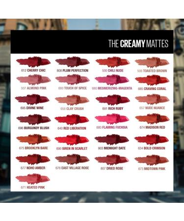 Maybelline Color Sensational Matte Finish Lipstick - Hydrating Nude Pink, Red Plum, Rich Ruby - Buy Online on GoSupps.com