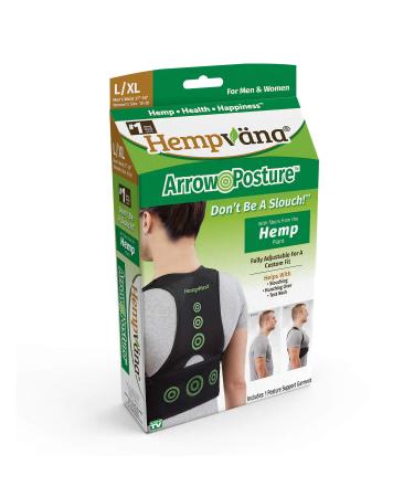 Hempvana Arrow Posture - Fully Adjustable Posture Support & Posture Corrector for Upper Body - Helps Correct Slouching, Text Neck and Hunching Over (L/XL) Large/X-Large (Pack of 1)