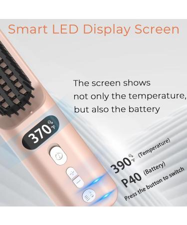 3 in 1 Cordless Hair Straightener Brush - 10000mAh Portable Hot Comb with Fast Heating & Adjustable Temp - Ideal for Travel & Effortless Styling - Buy Online on GoSupps.com