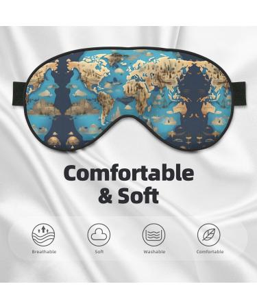 World Geography Map Print Sleep Mask - Double-Sided Eye Mask for Sound Sleep & Skin Care - Buy Online on GoSupps.com