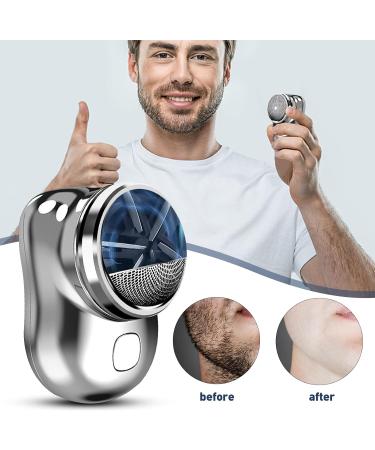Mini Shaver Men Electric Fashion Washable Wet and Dry Shaver for Men Pocket Shaver Portable Electric Shaver for Men for Home Car and Travel (Silver) - Buy Online on GoSupps.com