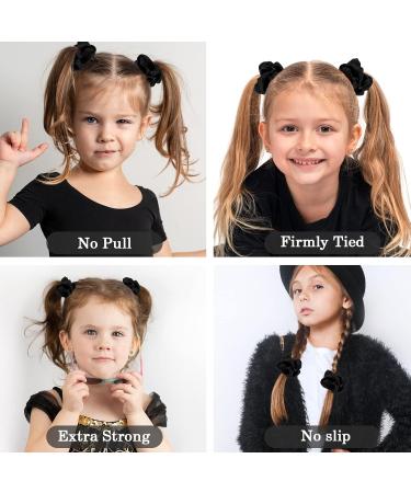 ADRIONE Satin Silk Hair Scrunchies 12 Pack - Large Black Scrunchies for Women's Thick Curly Hair - Buy Online on GoSupps.com