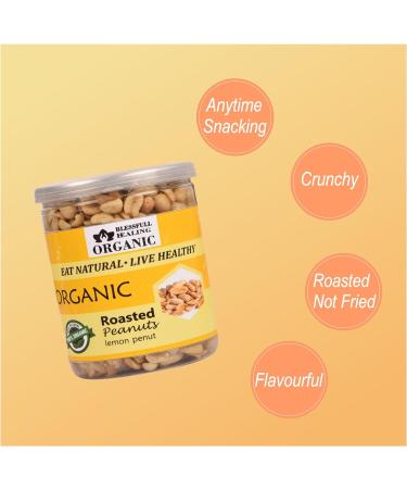 Blessfull Healing Organic Natural Vegan Lemon Roasted Peanuts Crunchy Healthy Snacks 300 Gram - Buy Online on GoSupps.com