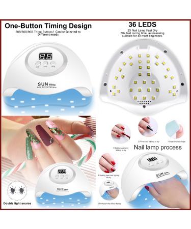 25 Colors Nail Polish Kit with UV LED Lamp & Nail Tools | International Shipping Available - Buy Online on GoSupps.com
