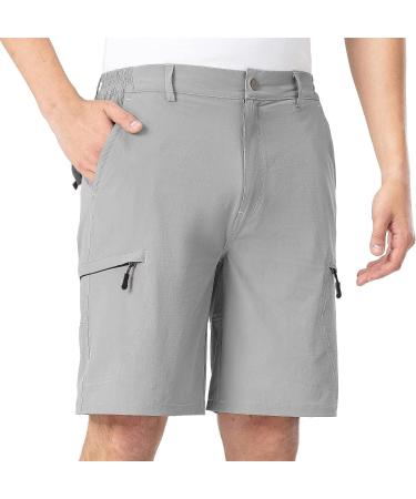 TBMPOY Men's Stretchy Cargo Hiking Shorts Quick Dry Lightweight Zipper Pockets - 6-Light Grey, Size 38 - Buy Online on GoSupps.com
