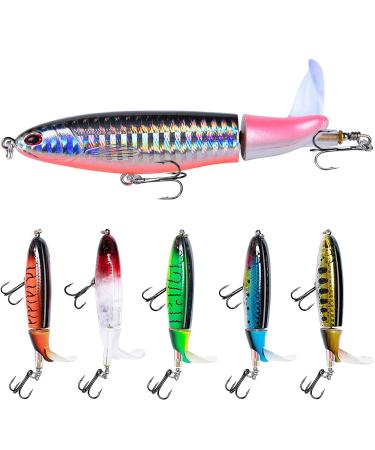 Fishing Gifts for Anglers Fishing Lure Set Bass with Topwater Floating Rotating Tail Artificial Hard Bait Fishing Lures with Box / Swimbaits Slow Sinking Hard Lure Fishing Tackle Kits Lifelike 6PCS-A