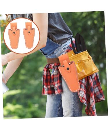 Coophya 2-Section Garden Shear Belt Bag Holster - Perfect for Garden Scissors Hunting Tools & Hairdressing Scissors - Durable Cowhide Pocket - 21x9.5x5cm - Orange - Buy Online on GoSupps.com