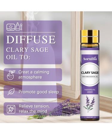 Aoruilia 10ml Clary Sage Essential Oil 100% Pure Natural Clary Sage Oils for Diffusers for Home Aromatherapy Calming Massage Bath Yoga DIY Perfume & Candles Clary Sage 10 ml (Pack of 1) - Buy Online on GoSupps.com