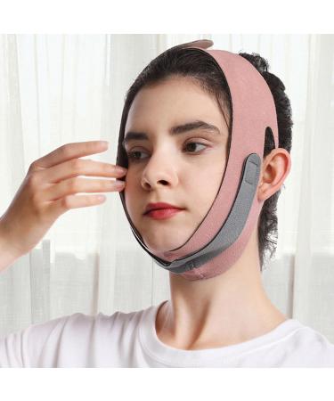 Verdant Touch V Shaped Slimming Face Belt V Line Lifting Strap Facial Slimming Strap V Shaped Face Lifting Belt Bandage Breathable Soft Pink M Size - Buy Online on GoSupps.com