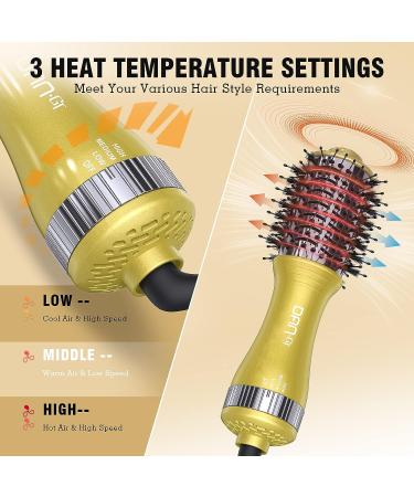 Portable 4-in-1 Travel Hair Dryer Brush with Titanium Barrel - 3 Temp Settings, Frizz-Free Styling Tool for All Hair Types - Buy Online on GoSupps.com