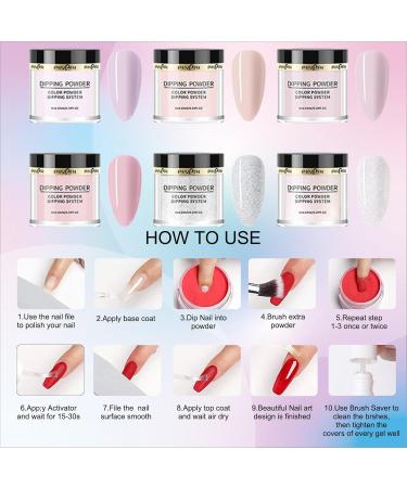 Roseflower Dipping Powder Nails Kit - 6 Colors Nude Dip Starter Kit | DIY Manicure at Home - Long-lasting 3 Weeks - Buy Online on GoSupps.com