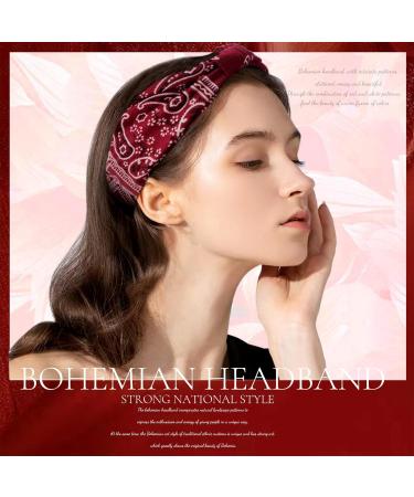 Kavya 6 PCs Wide Elastic Boho Headband Set for Women - Soft Leopard Print Hair Accessories for Yoga & Sports - Multi-Colored Hair Bands - Buy Online on GoSupps.com