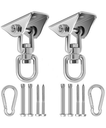 Swing Hangers for Wooden Concrete Swing Set 2 Pack Heavy Duty 1200 lb Capacity Antirust Stainless Steel Suspension Hooks 360 Rotate Heavy Bag Hanger for Woss Suspension Hammock Chair Pod Yoga Swing - Buy Online on GoSupps.com