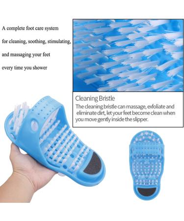 Bluesees Magic Shower Foot Scrubber - Acupressure Massage Slippers with Non-Slip Suction Cups for Spa-Quality Foot Care - Buy Online on GoSupps.com