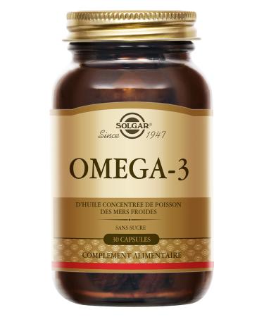 Solgar Omega 3 - Cardiovascular - Essential fatty acid for the body - Concentrated formula - Food supplement - Bottle of 30 capsules