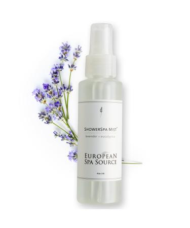 European Spa Source Lavender + Eucalyptus ShowerSpa Mist Spray for Aromatherapy at Home Spa Experience Sinus Congestion Relief and Tension Relief 4 fl oz.