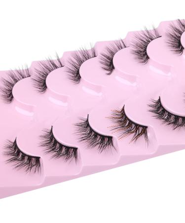 L Curl Half Strip Natural Look 3D Fluffy False Eyelashes - Pack of 7 Pairs | Reusable Wispy Cat Eye Lashes for Extensions-like Look - Buy Online on GoSupps.com