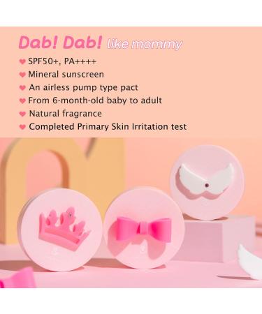 Peachand Baby Kids Mineral Sun Cushion SPF50+ PA++++ Korean Skin Care Pink ribbon Set with 1 Cushion and 1 Refill - Buy Online on GoSupps.com