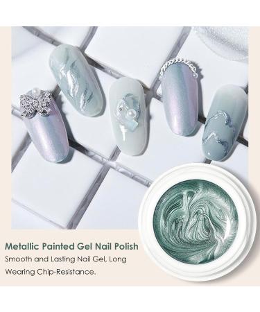 DMQ Mirror Metallic Nail Polish Green Painting Drawing Gel Nail Polish Nail Art Reflective High Shine Nail Gel Soak Off UV/LED 3D Metal Glitter Long-lasting Brightness for DIY Christmas Nail Art - Buy Online on GoSupps.com