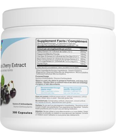 BRONX Black Cherry Extract | 300 Capsules | Source of Antioxidants | Bulk Supplement - Buy Online on GoSupps.com