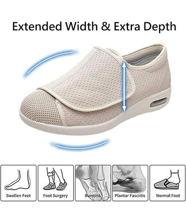 QDCZDQ Men's Adjustable Diabetic Shoes Extra Wide Width | Orthopedic Edema Sneakers for Swollen Feet and Arthritis | Breathable Mesh, Air Cushion, Easy On/Off | Black US 11.5 - Buy Online on GoSupps.com