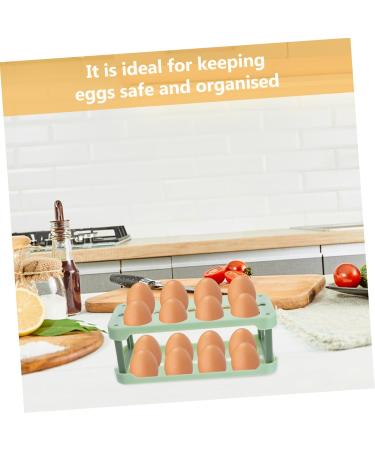 Healeved Box Egg Carton Eggs Fridge Egg Container Egg Rack Egg Tray Holder Kitchen Egg Plate re-usable Green 22.3X10.1X8.9CM - Buy Online on GoSupps.com
