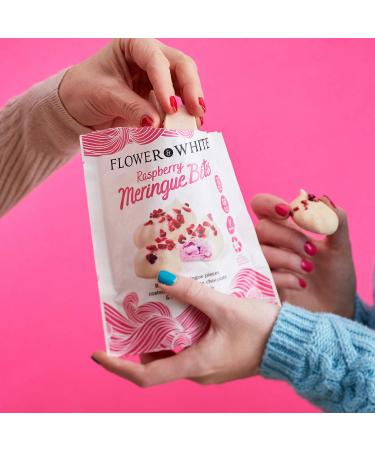 Flower & White Raspberry Meringue Bites - 1 x 75g - Vegetarian - Gluten Free - Low Calorie - Buy Online on GoSupps.com