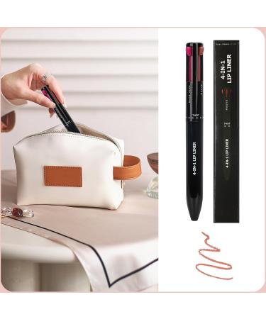Arqumi Lip Liner - 4-in-1 High Pigmented Retractable Pencil | Smudge Proof Smooth Color | International Shipping - Buy Online on GoSupps.com